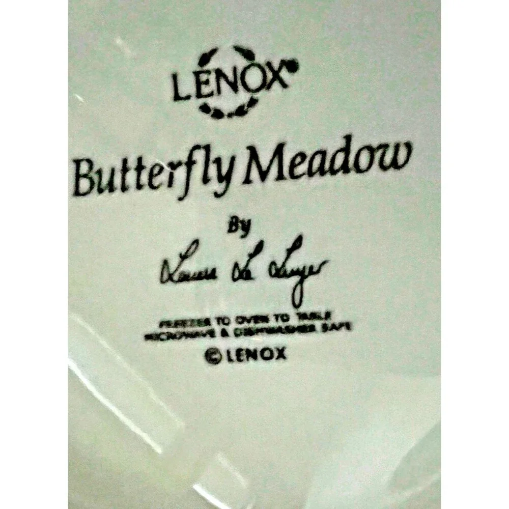 6 Lenox Butterfly Meadow 6-Piece Tidbit Plate Set small dishes spring table